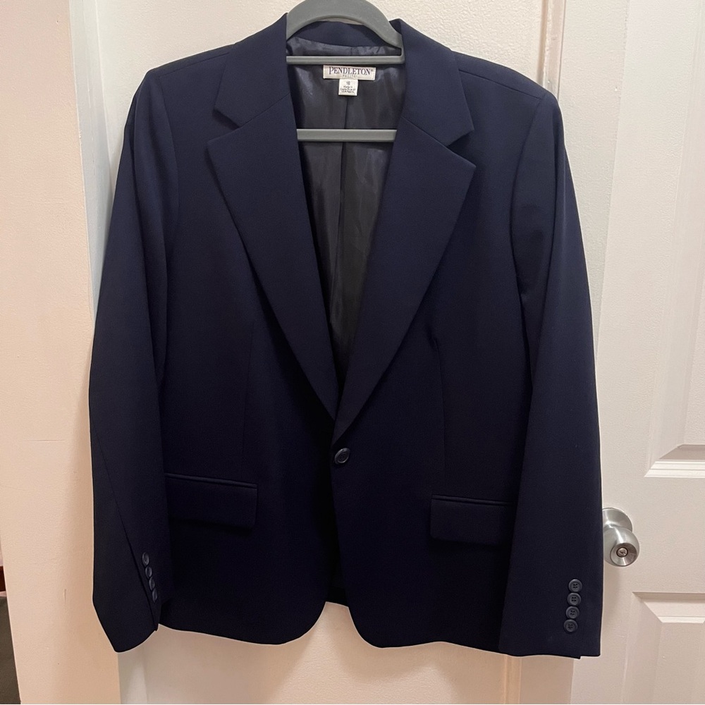 Pendleton wool blazer navy blue size 16P